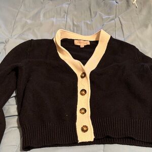 Philosophy Women's Black and Cream Cardigan